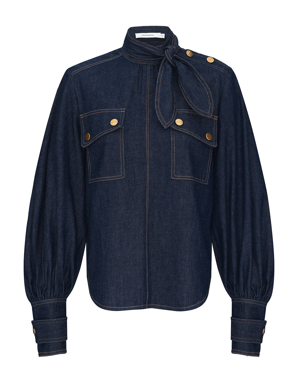 Denim Cargo Blouse