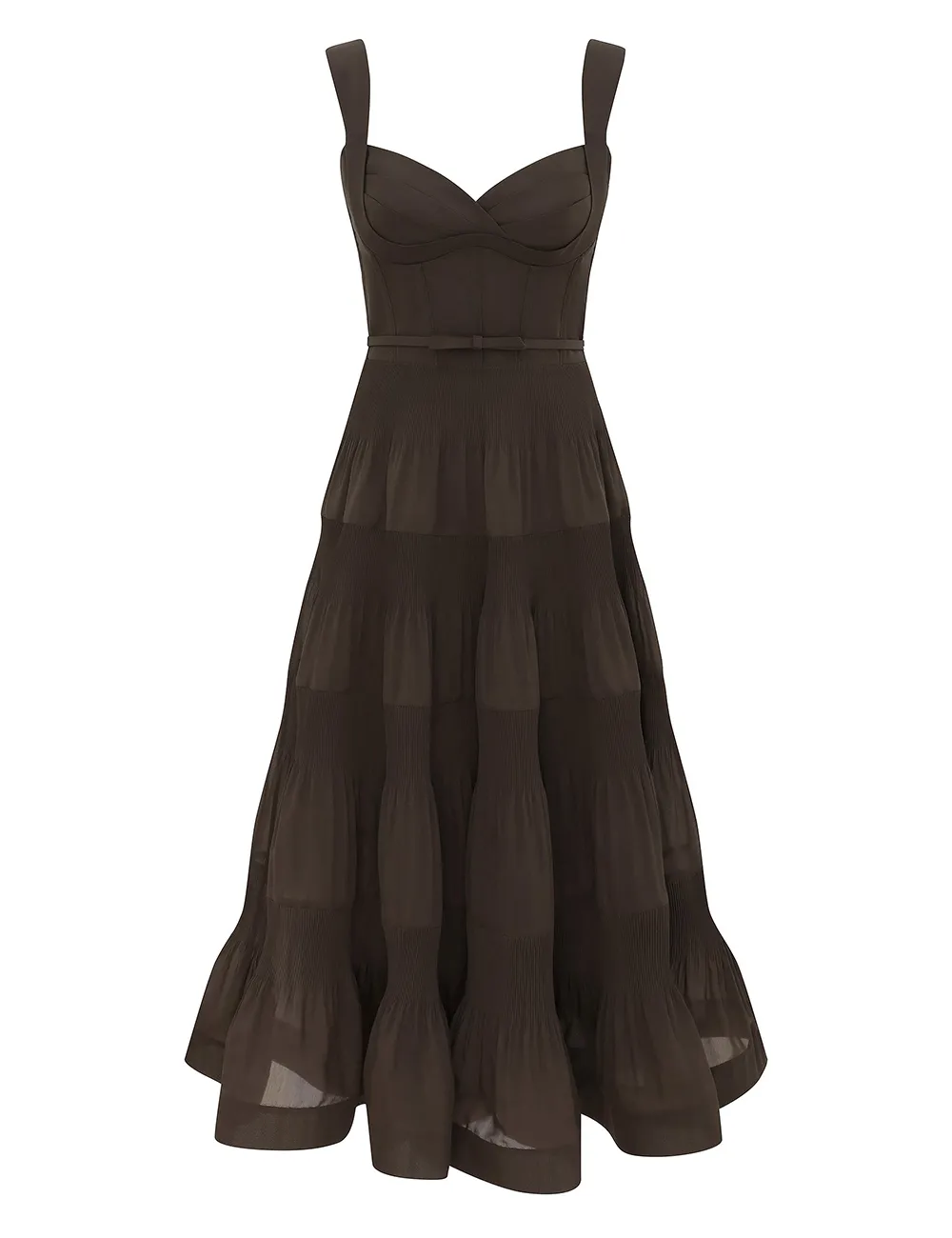 Pleated Draped Midi Dress