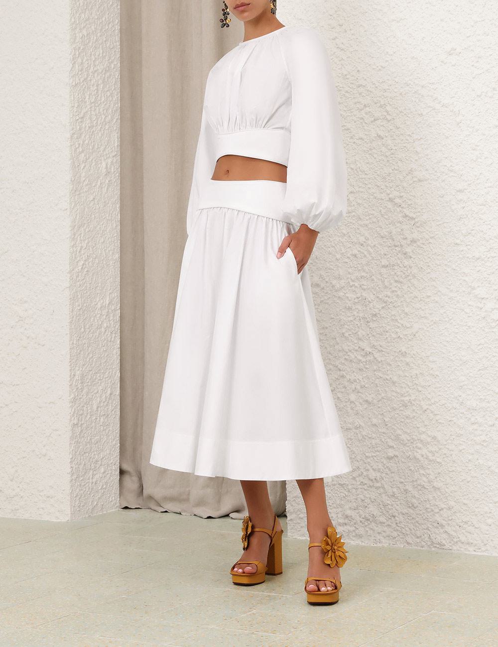 Poplin Midi Skirt