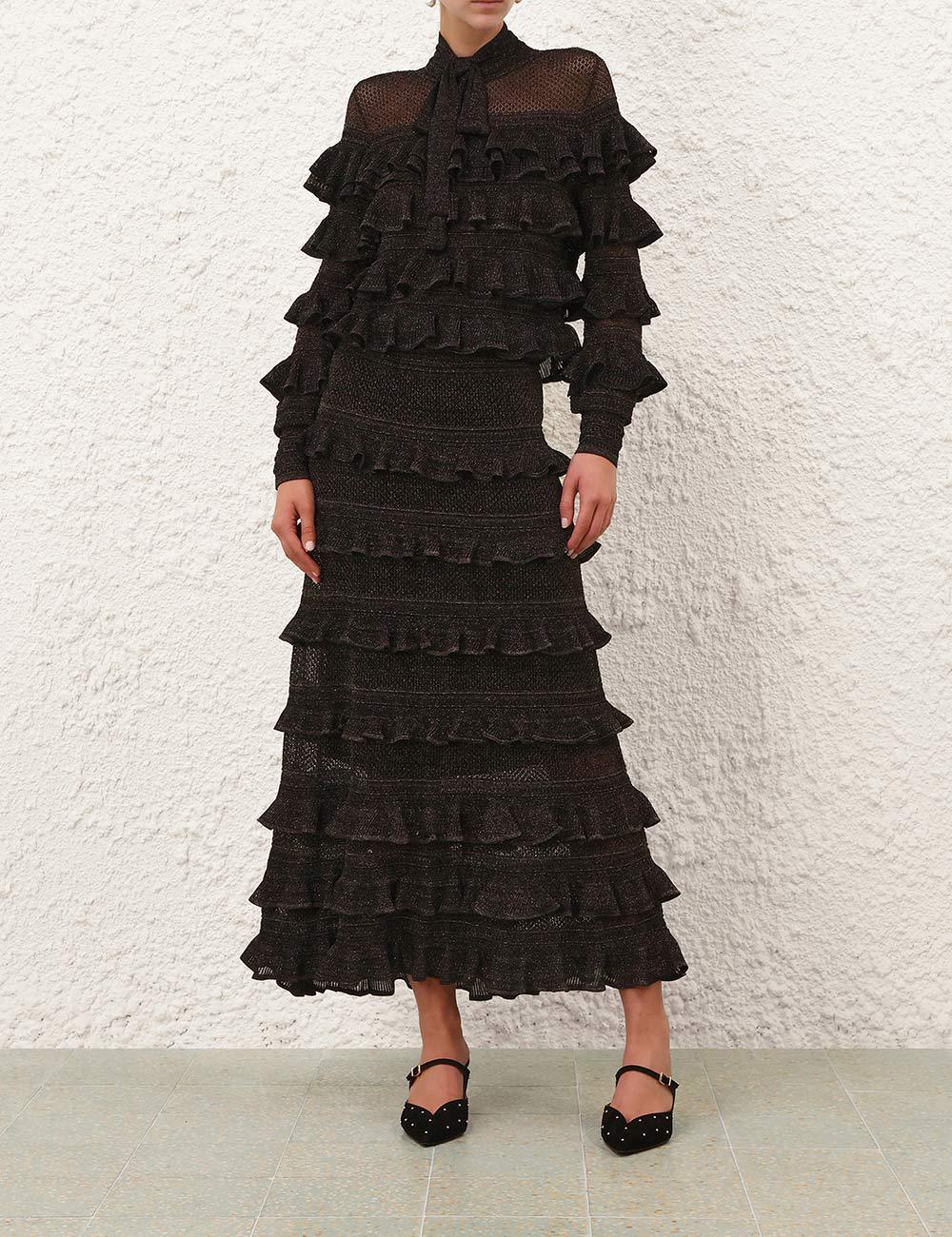 Rebellion Frill Midi Skirt