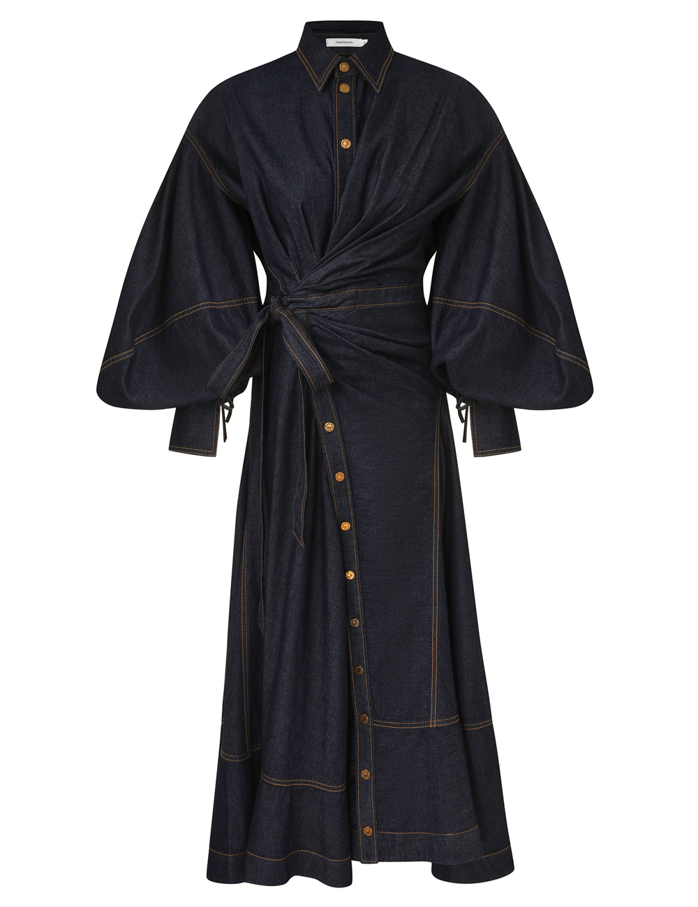 Denim Wrap Maxi Dress
