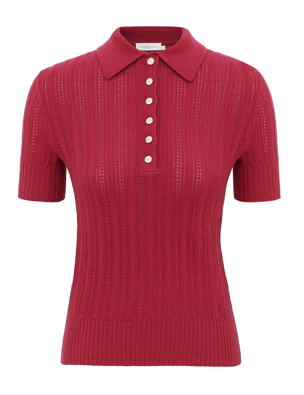 Ribbed Knit Polo