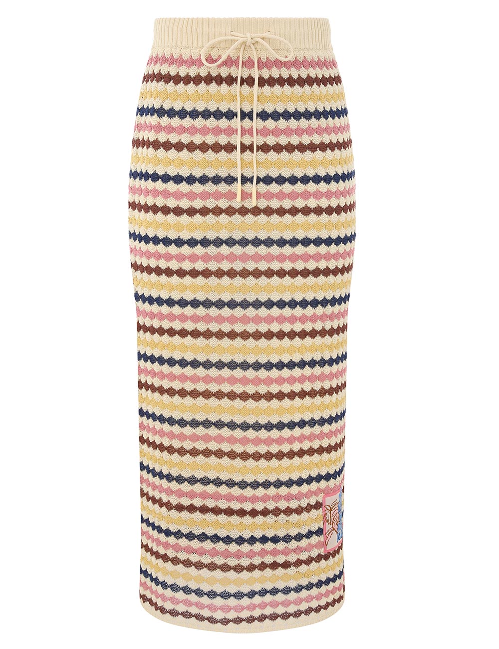 Awaken Scallop Knit Midi Skirt