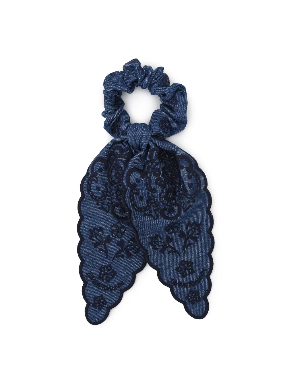 Embroidered Tie Scrunchie