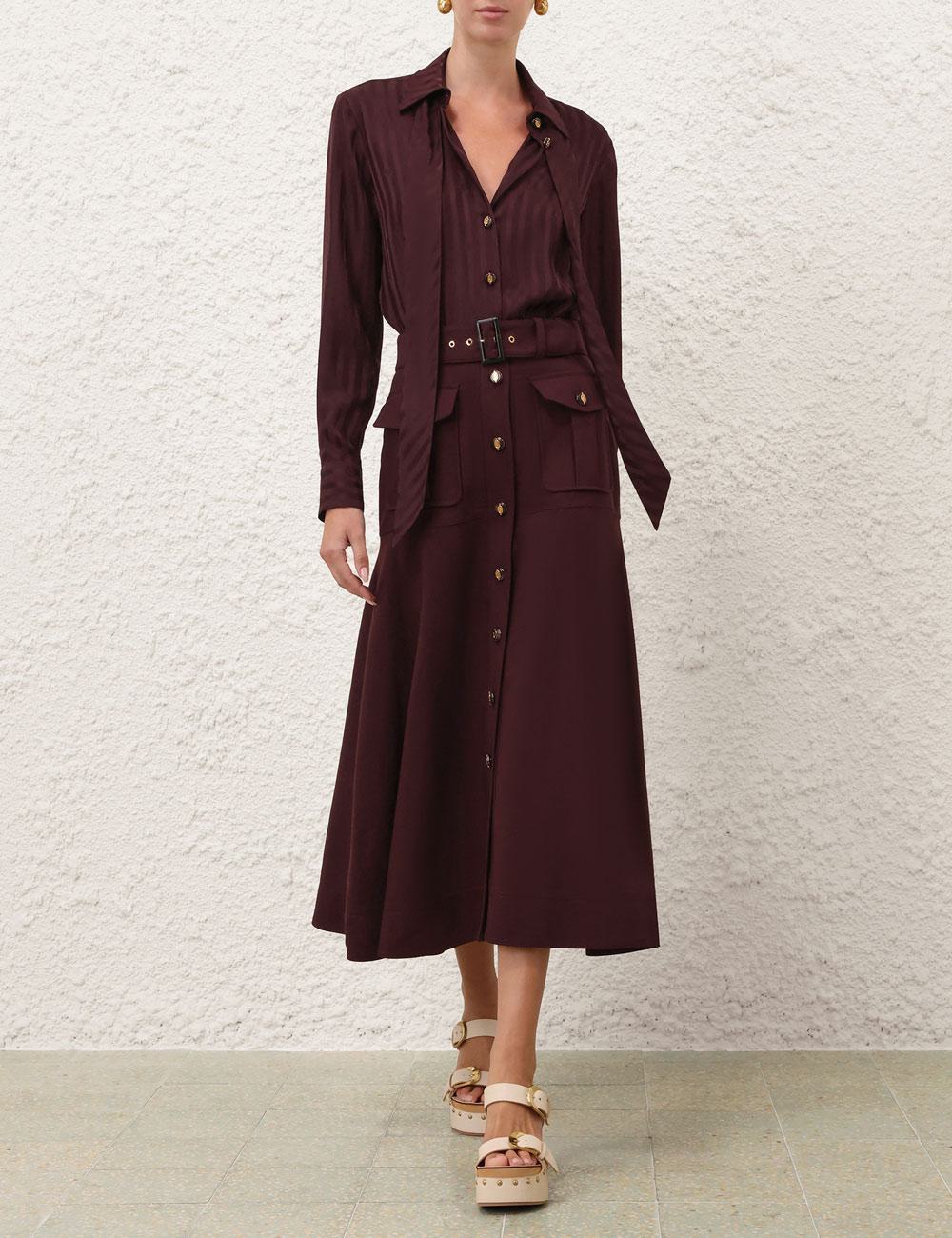 Luna Wool Midi Skirt