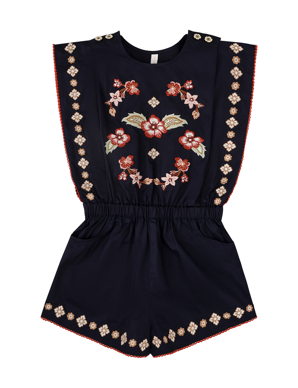 Aster Kids Embroidery Playsuit