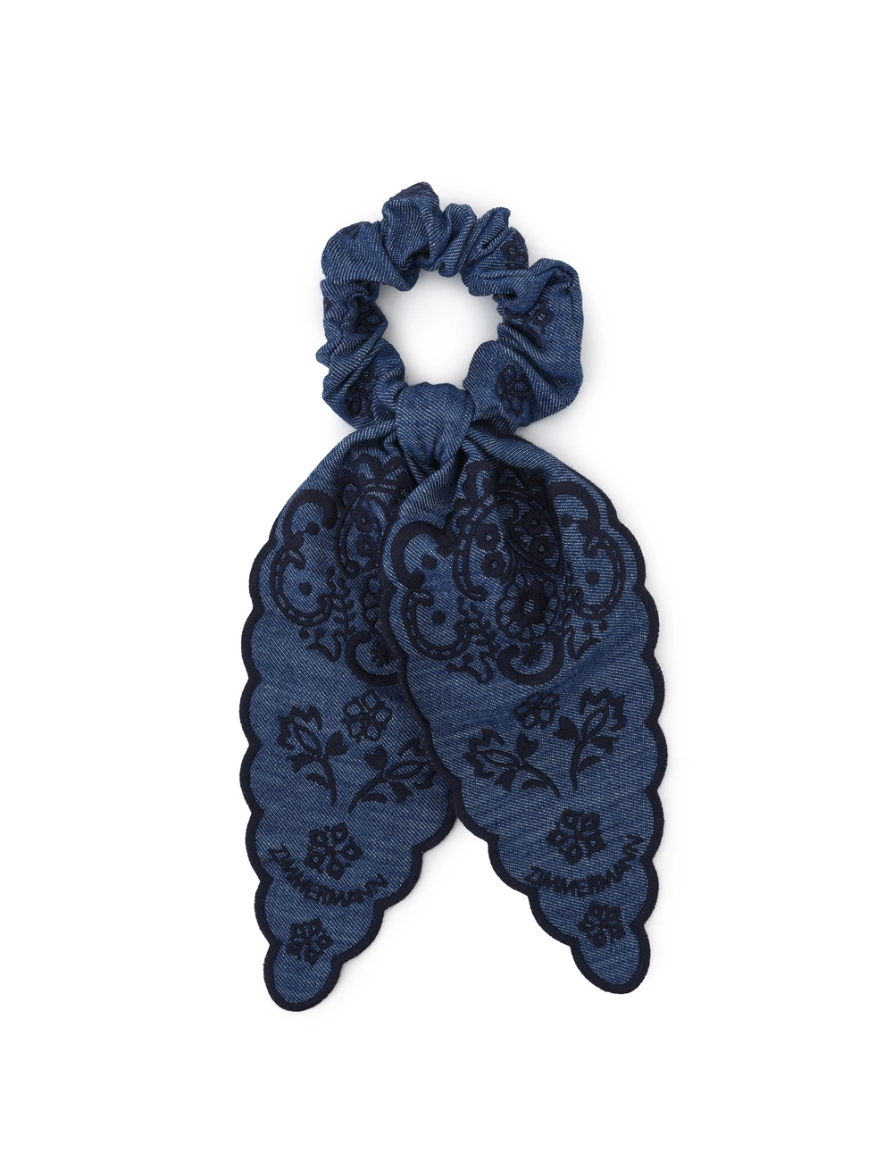 Embroidered Tie Scrunchie