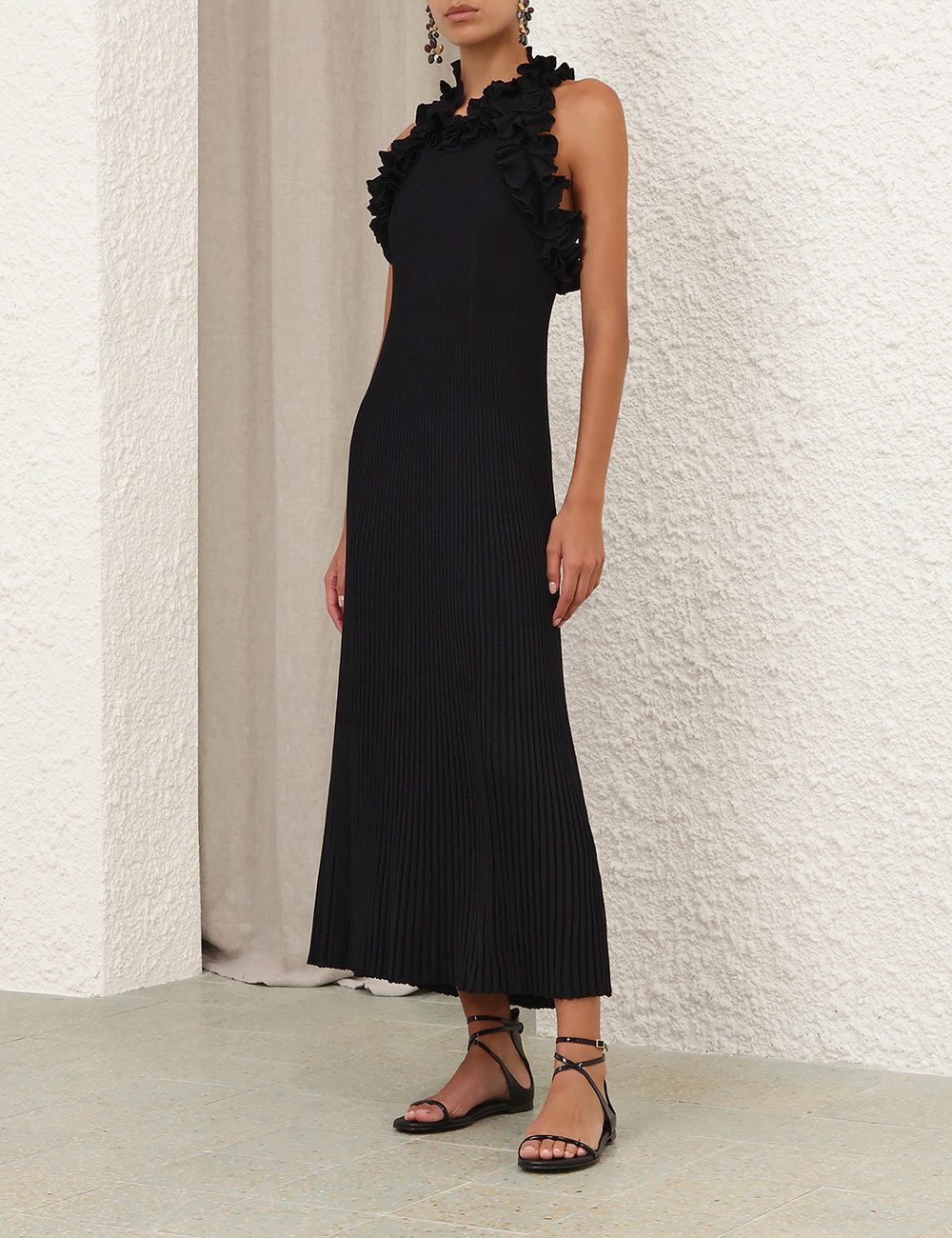Luna Ruffle Midi Dress