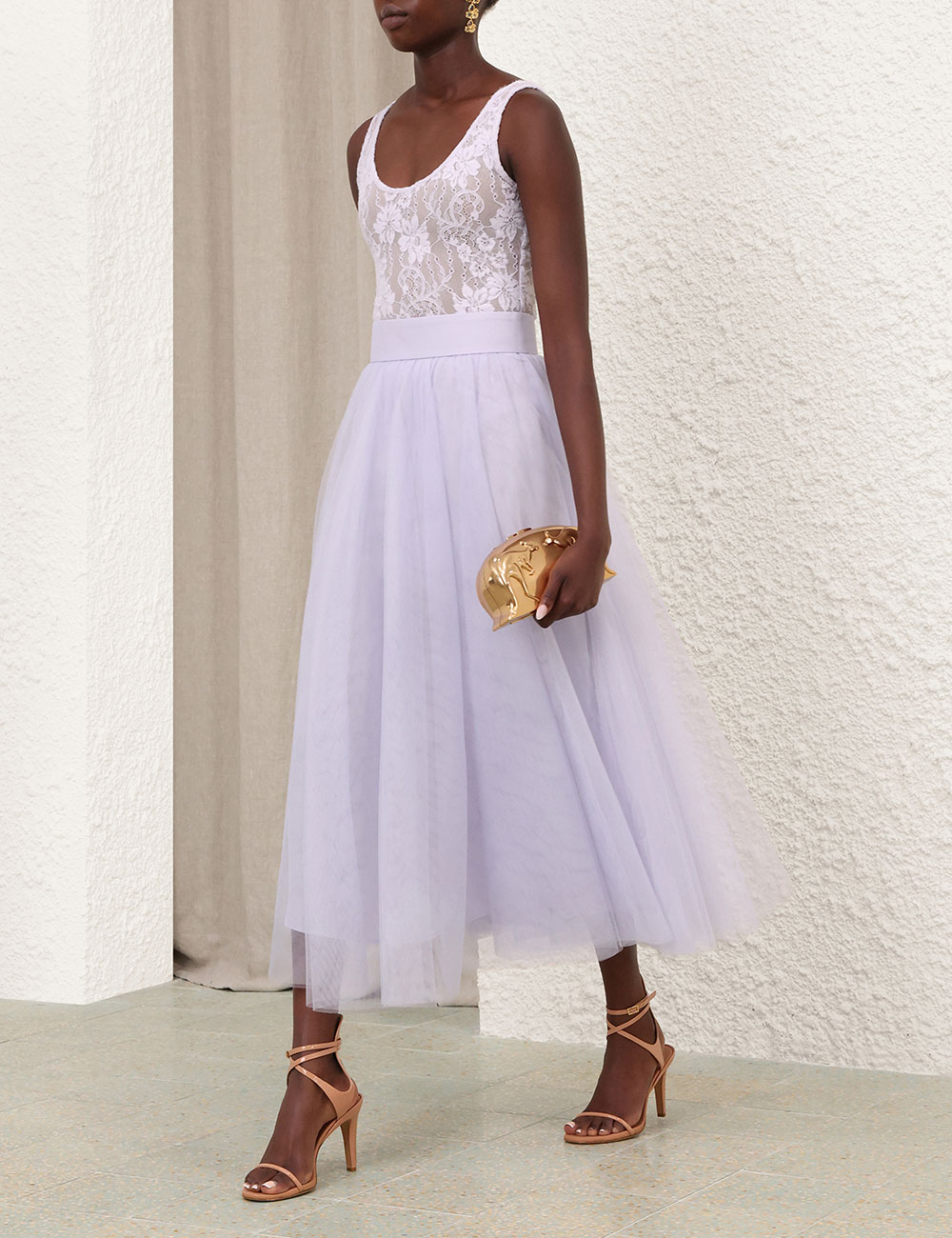 Tulle Midi Skirt