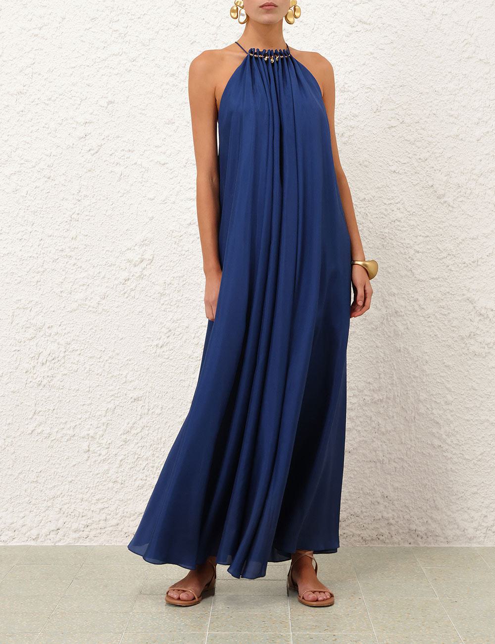 Aster Gathered Bead Maxi Dress