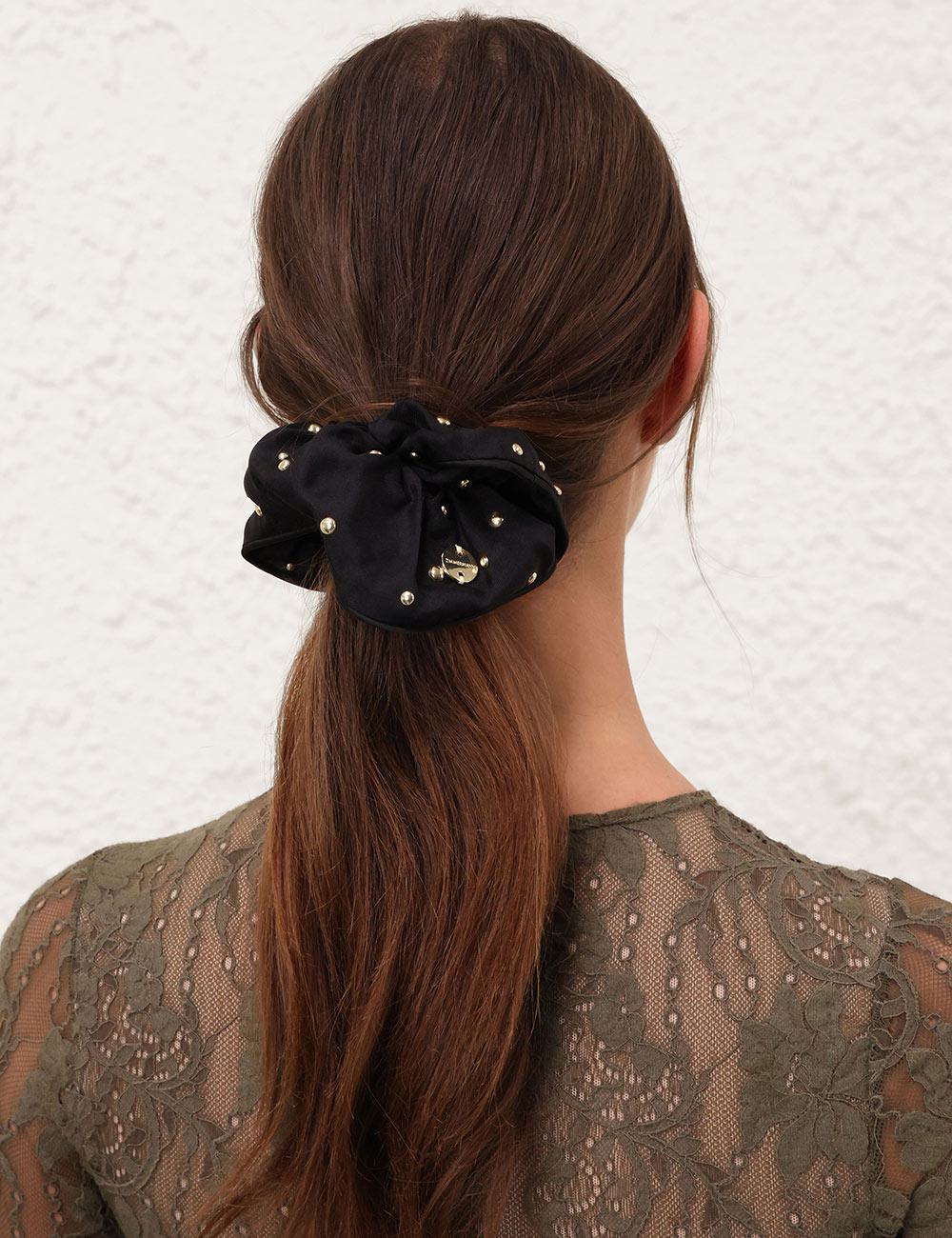 Studded Silk Scrunchie