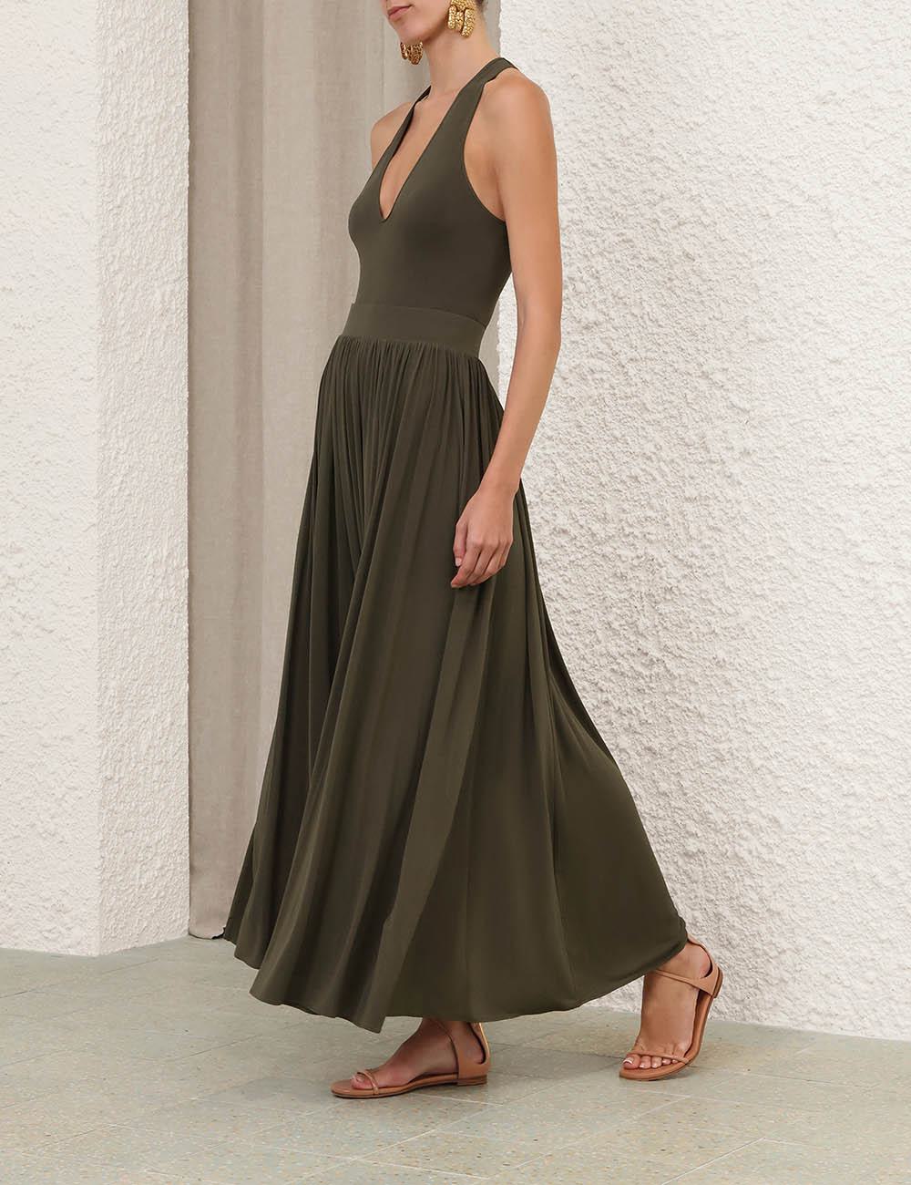 Gathered Midi Skirt