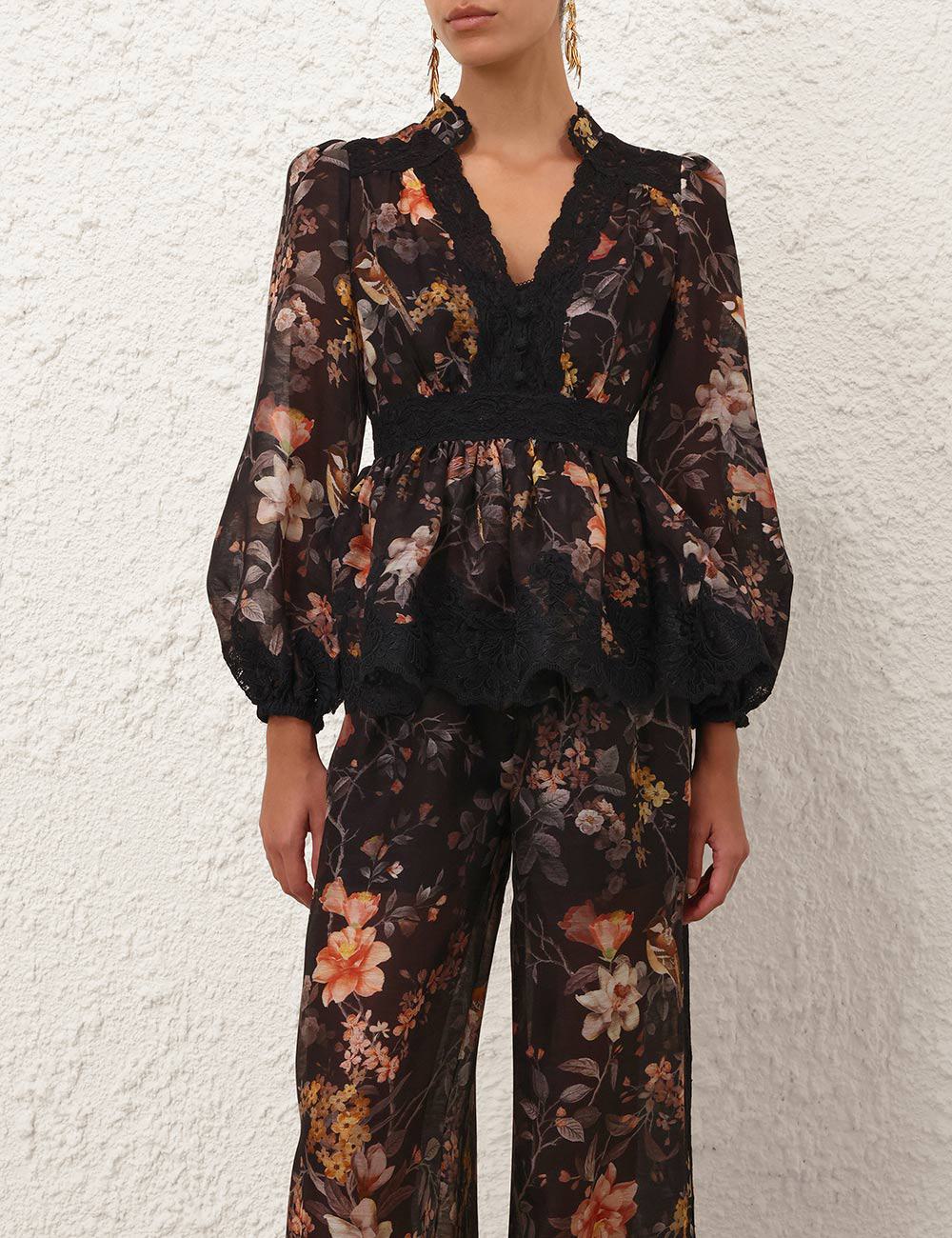 Carousel Lace Peplum Blouse