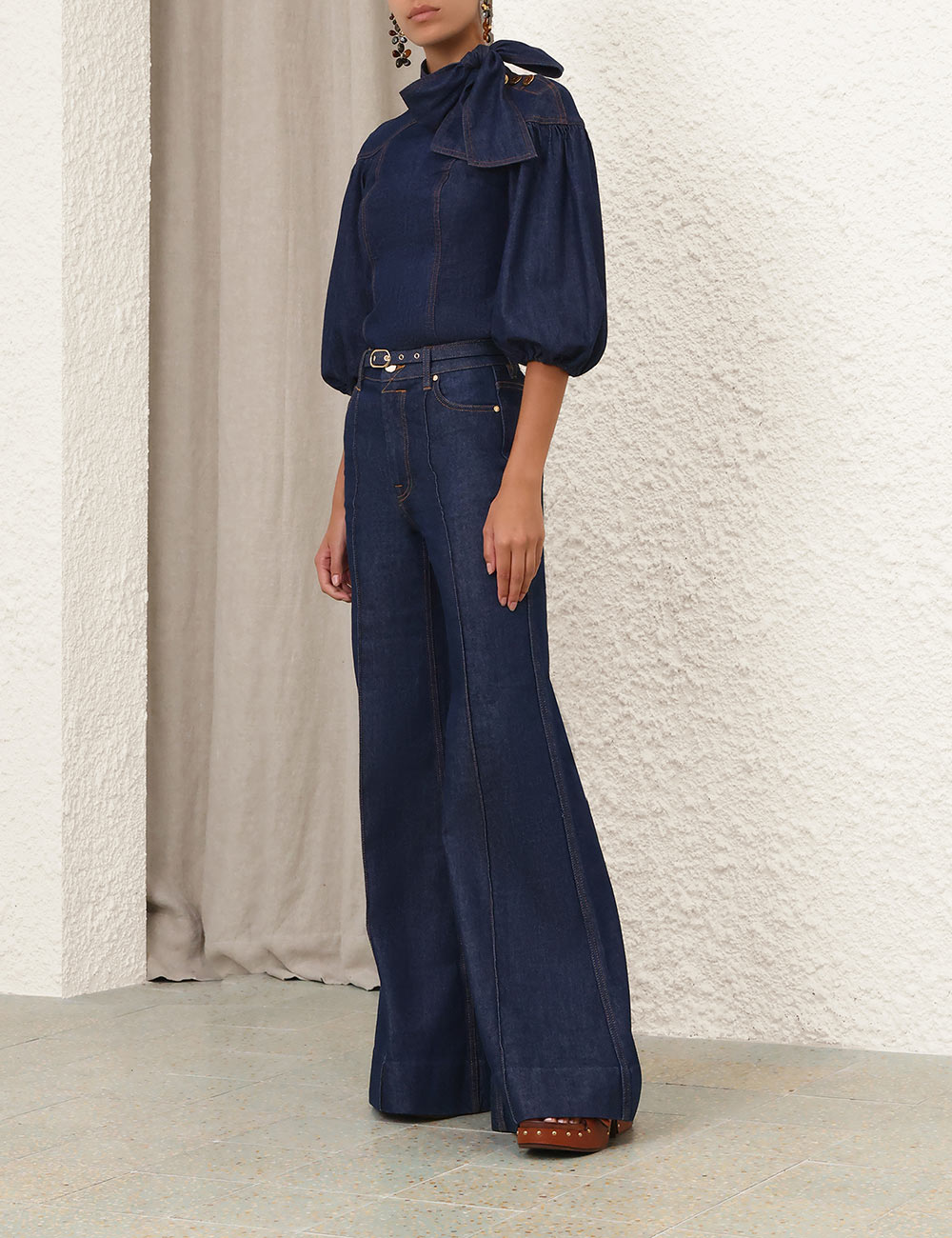 Denim Fitted Blouse