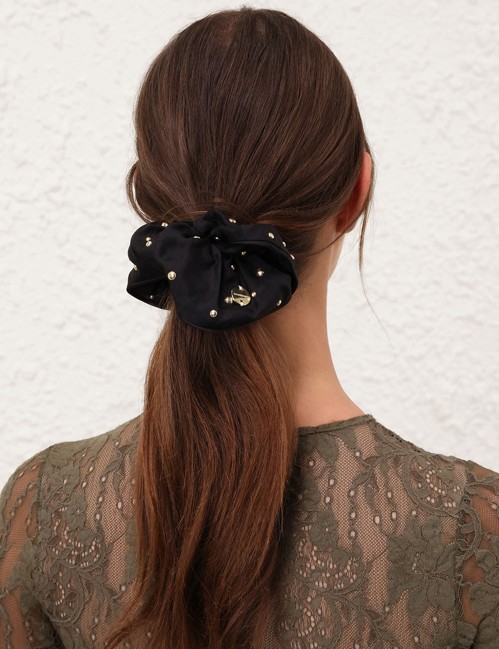 Studded Silk Scrunchie