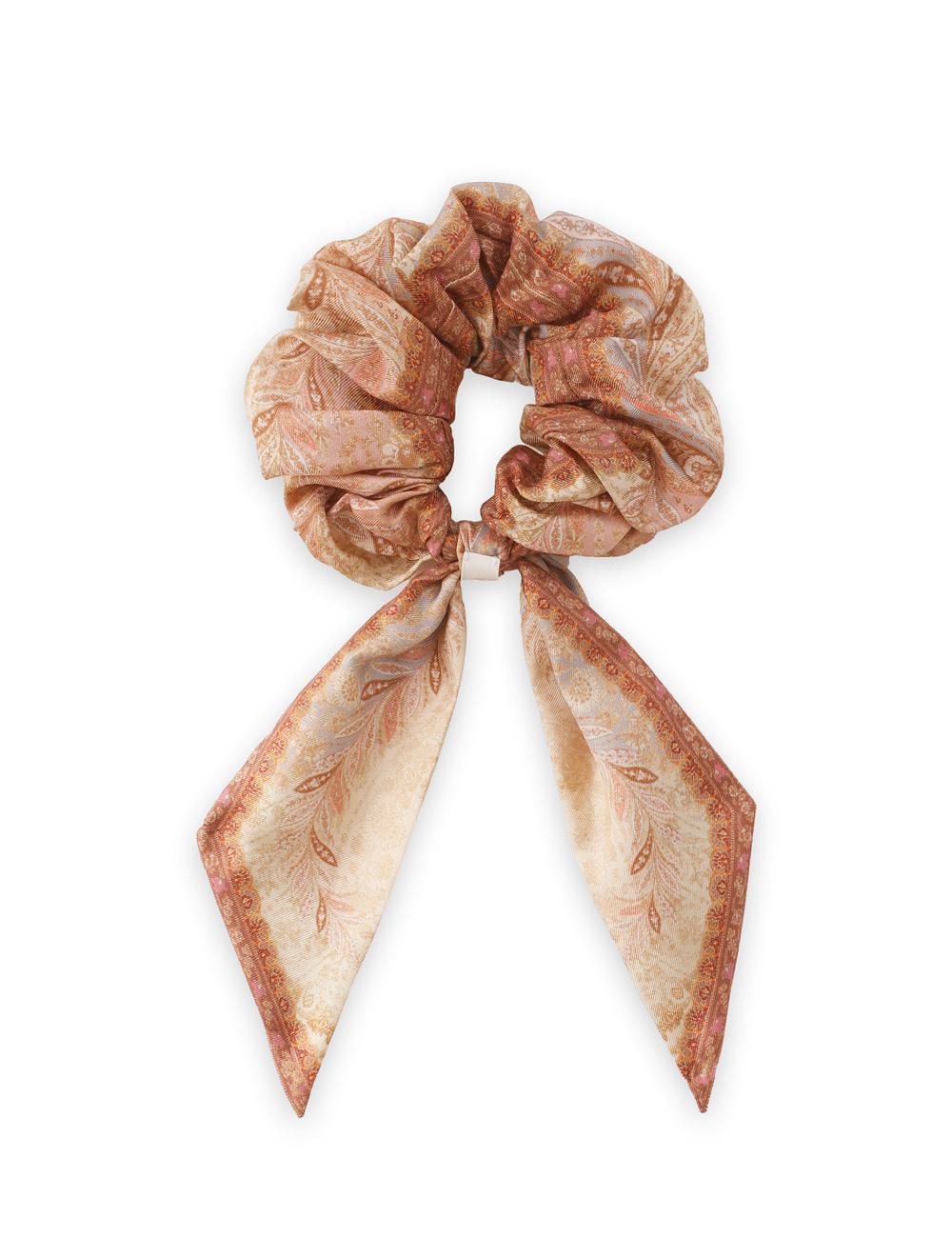 Printed Silk Tie Scrunchie
