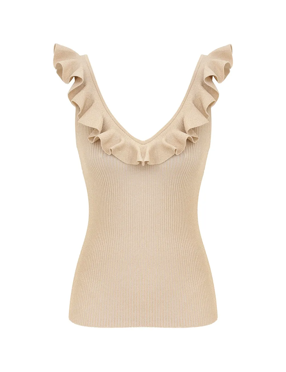 Indra Metallic Frill Top