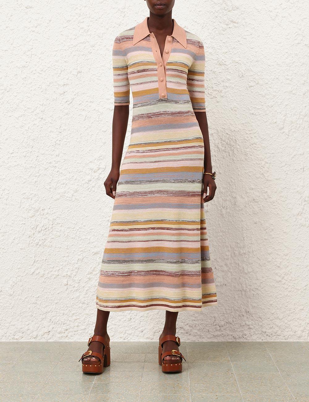Luna Mouline Polo Midi Dress