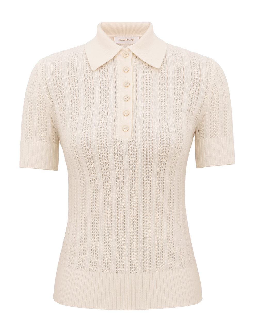 Ribbed Knit Polo