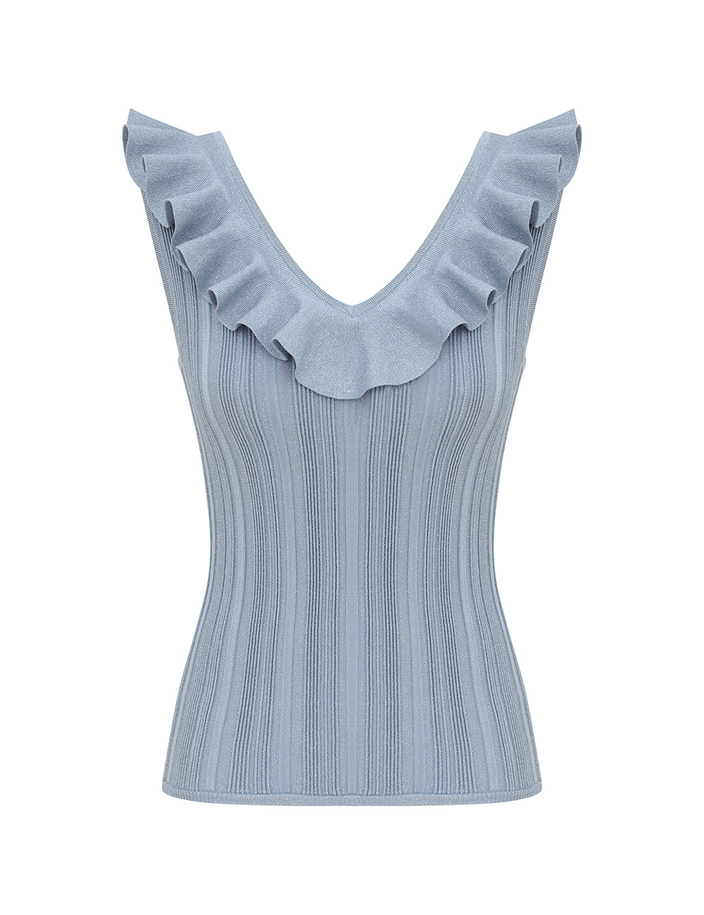 Aster Metallic Frill Top