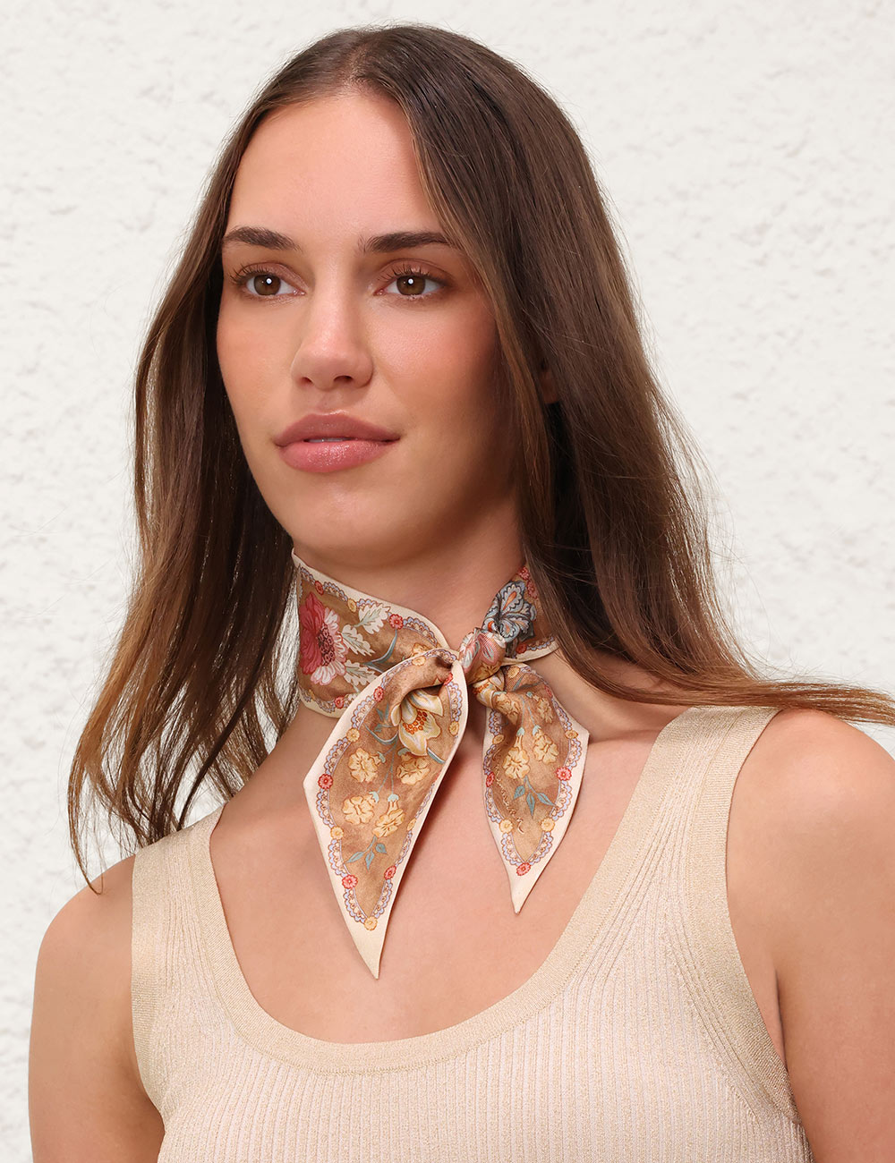 Printed Silk Ribbon Scarf