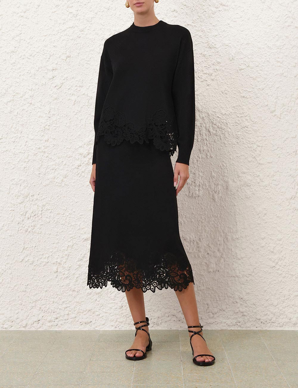 Luna Merino Lace Midi Skirt