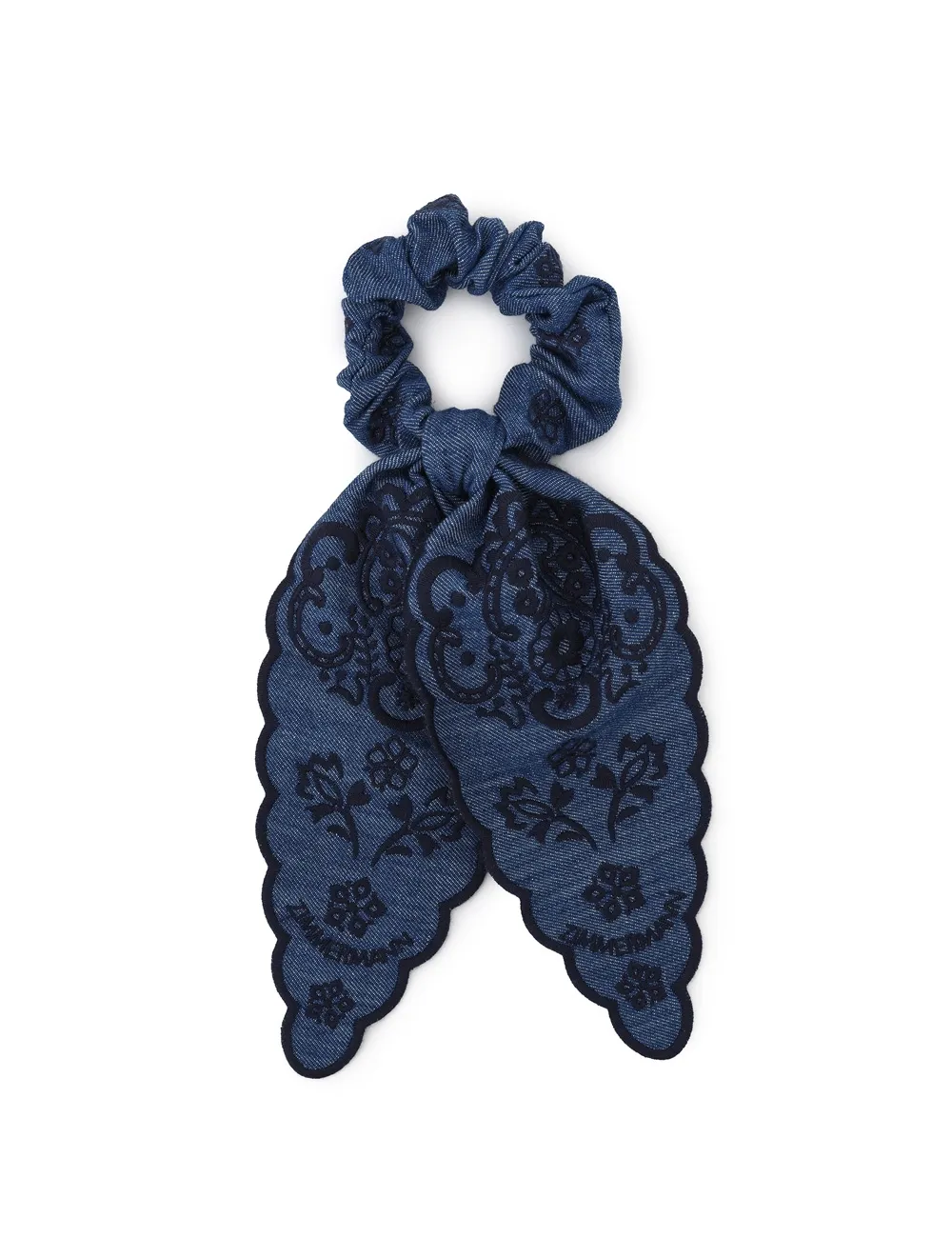 Embroidered Tie Scrunchie