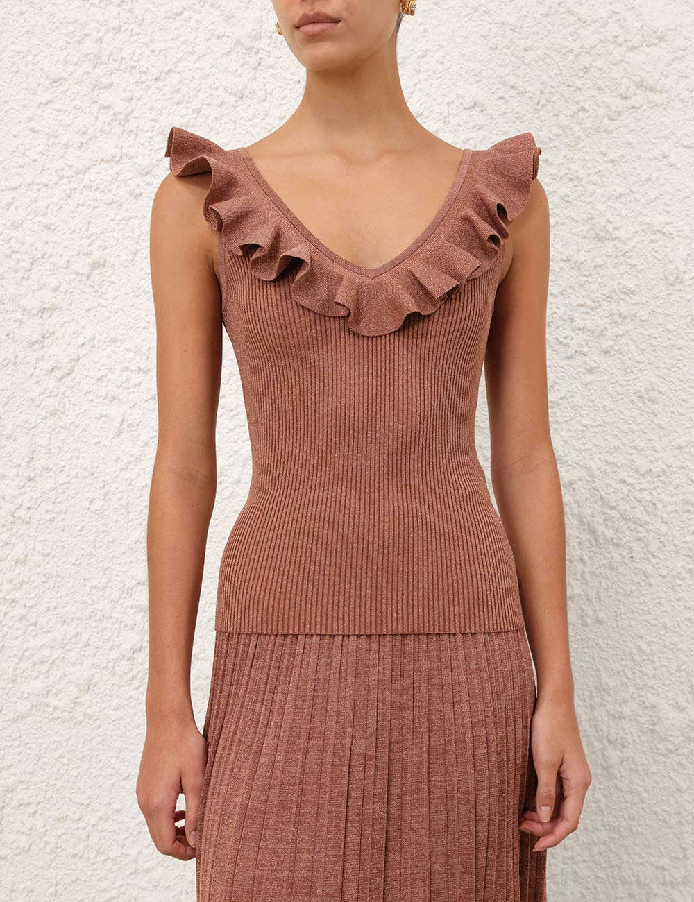 Wanderlust Metallic Frill Top