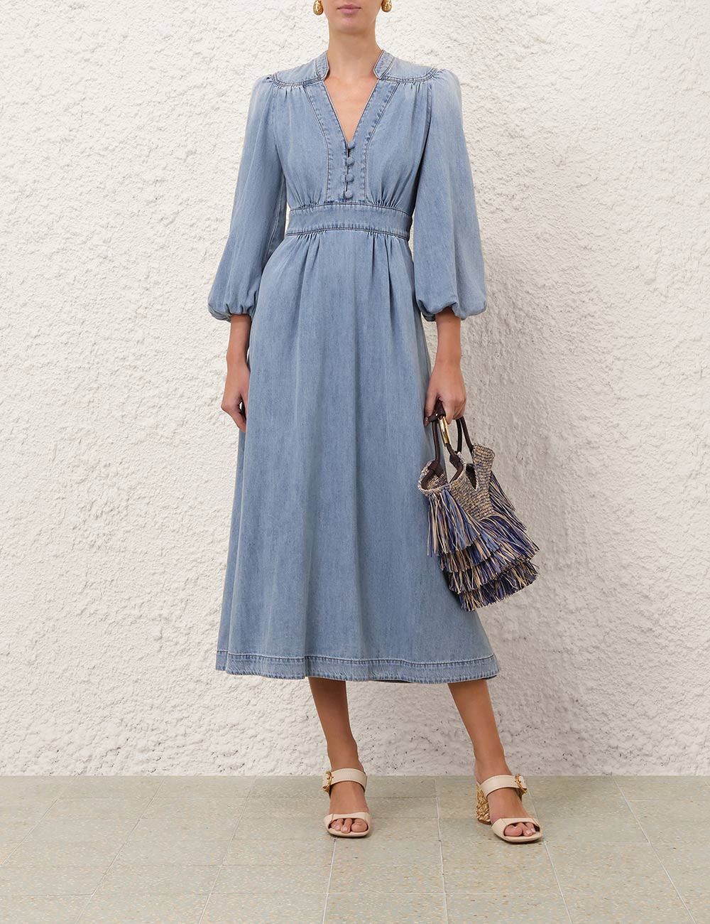 Indra Denim Midi Dress
