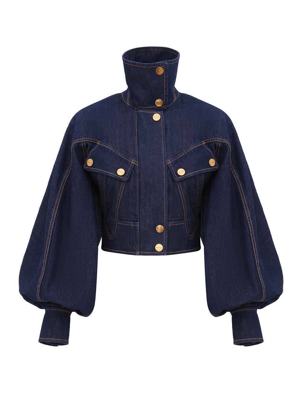 Luna Denim Utility Bomber