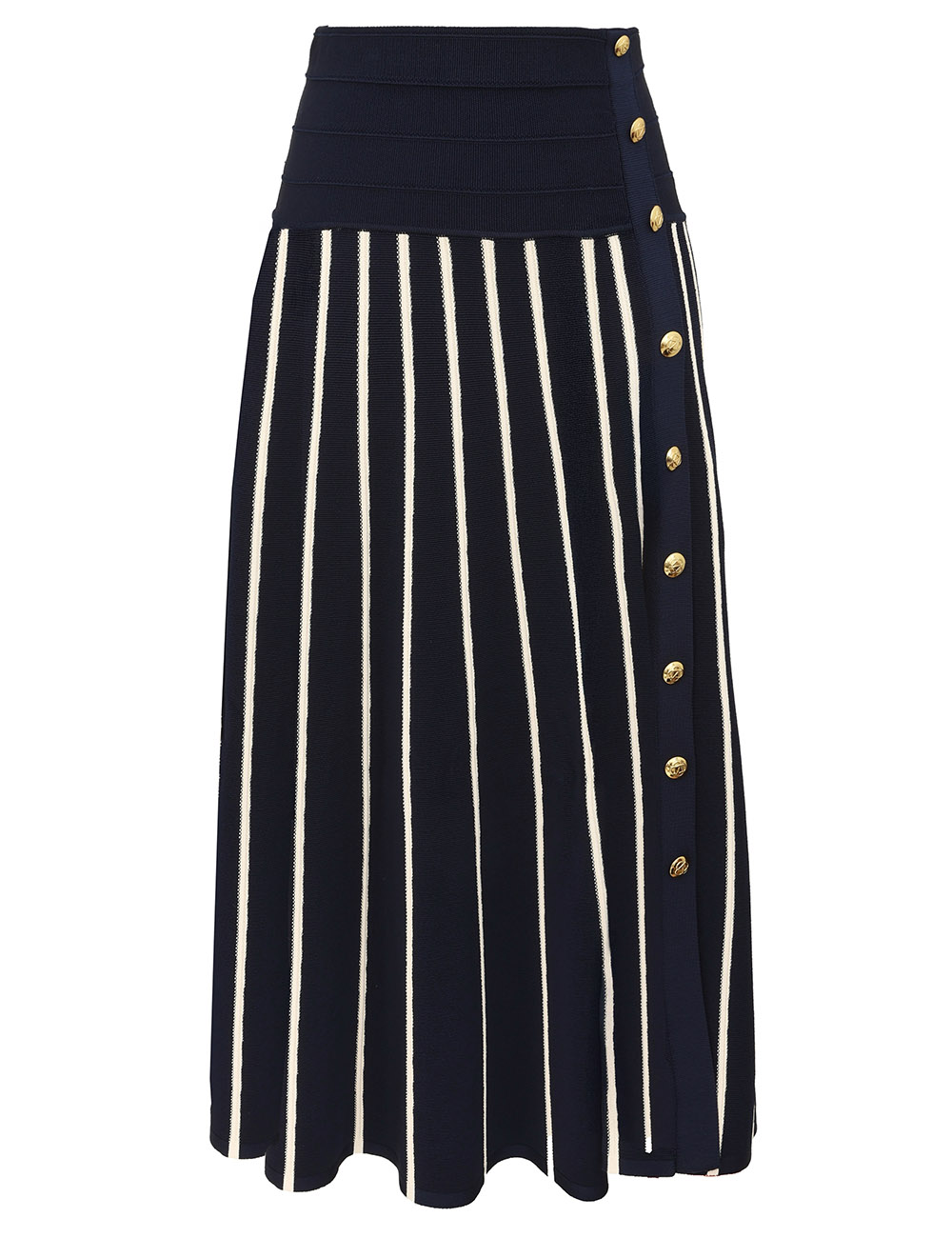 Luna Striped Midi Skirt