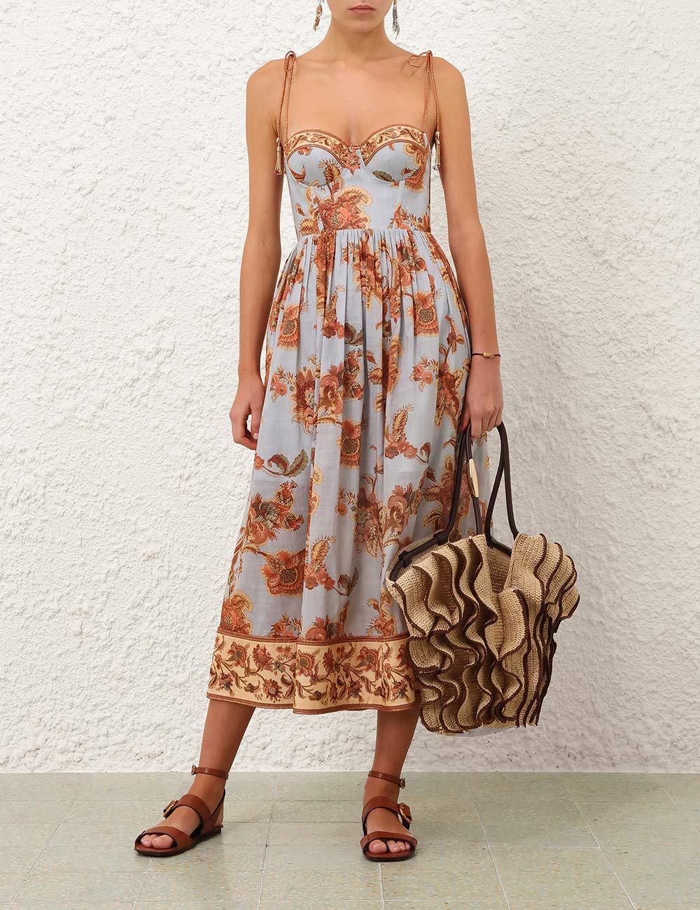 Aster Corset Midi Dress