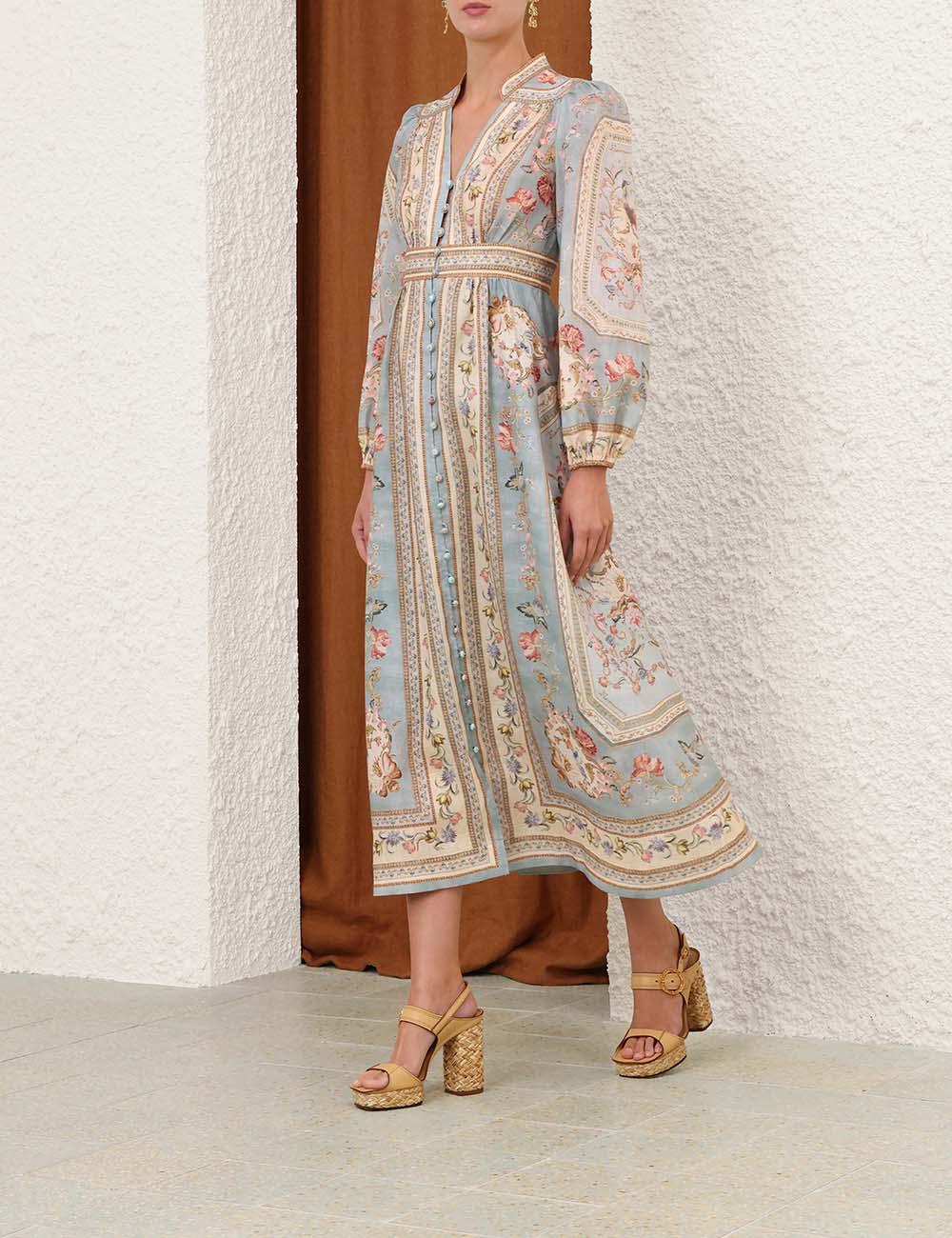 Roselight Plunge Midi Dress