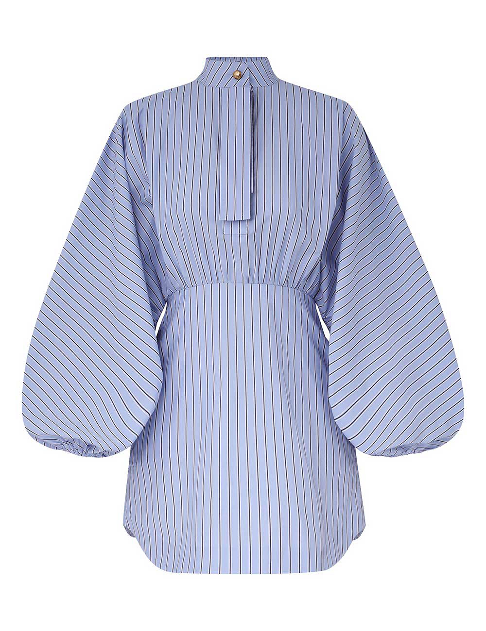 Drawstring Stripe Mini Dress