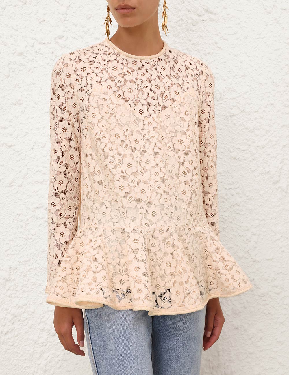Lace Peplum Blouse