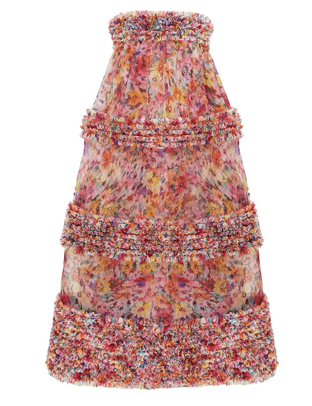 Luna Ruffle Bandeau Gown