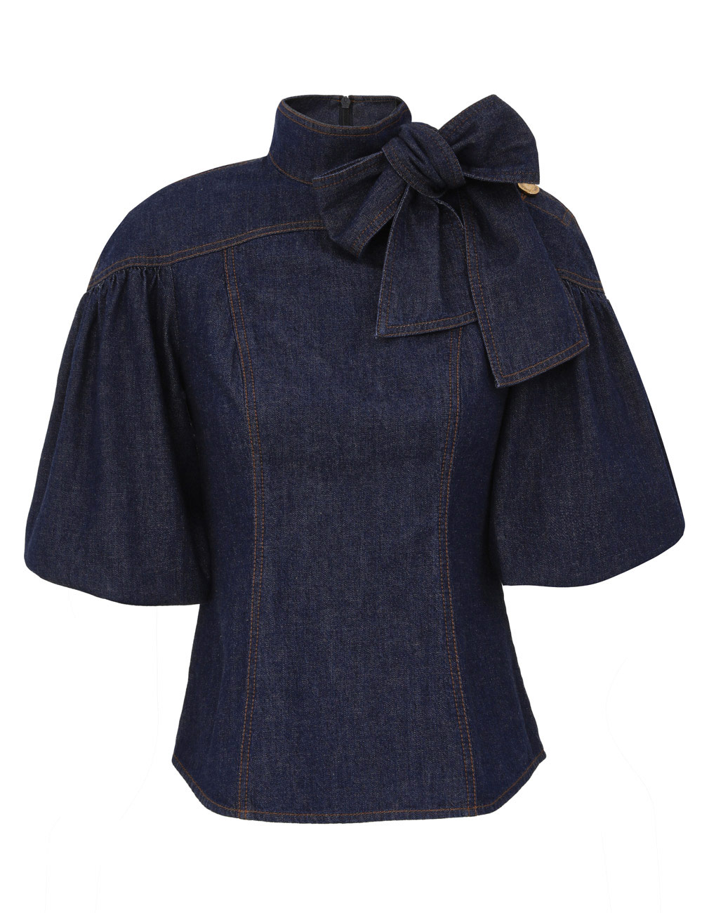 Denim Fitted Blouse