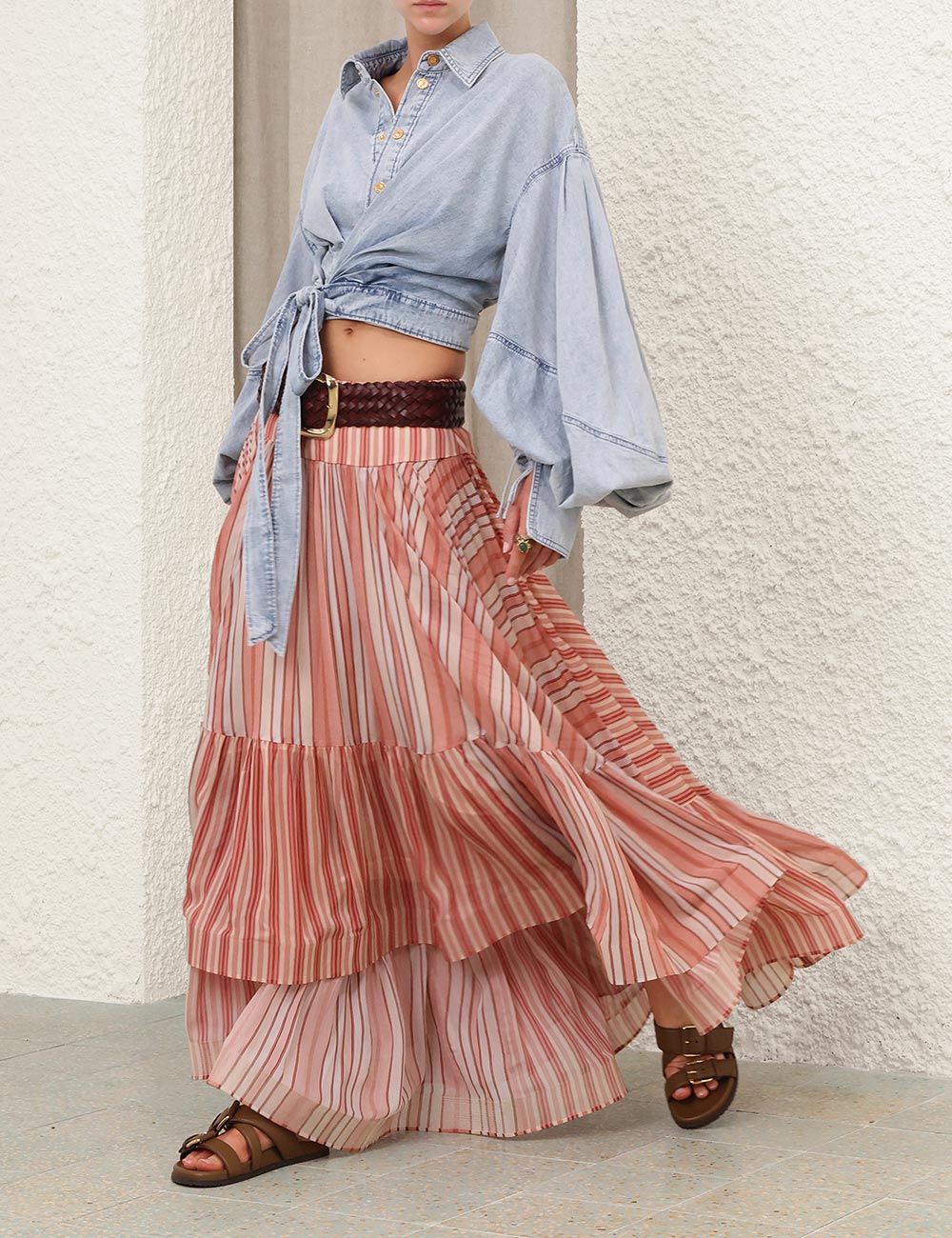 Rebellion Denim Wrap Top
