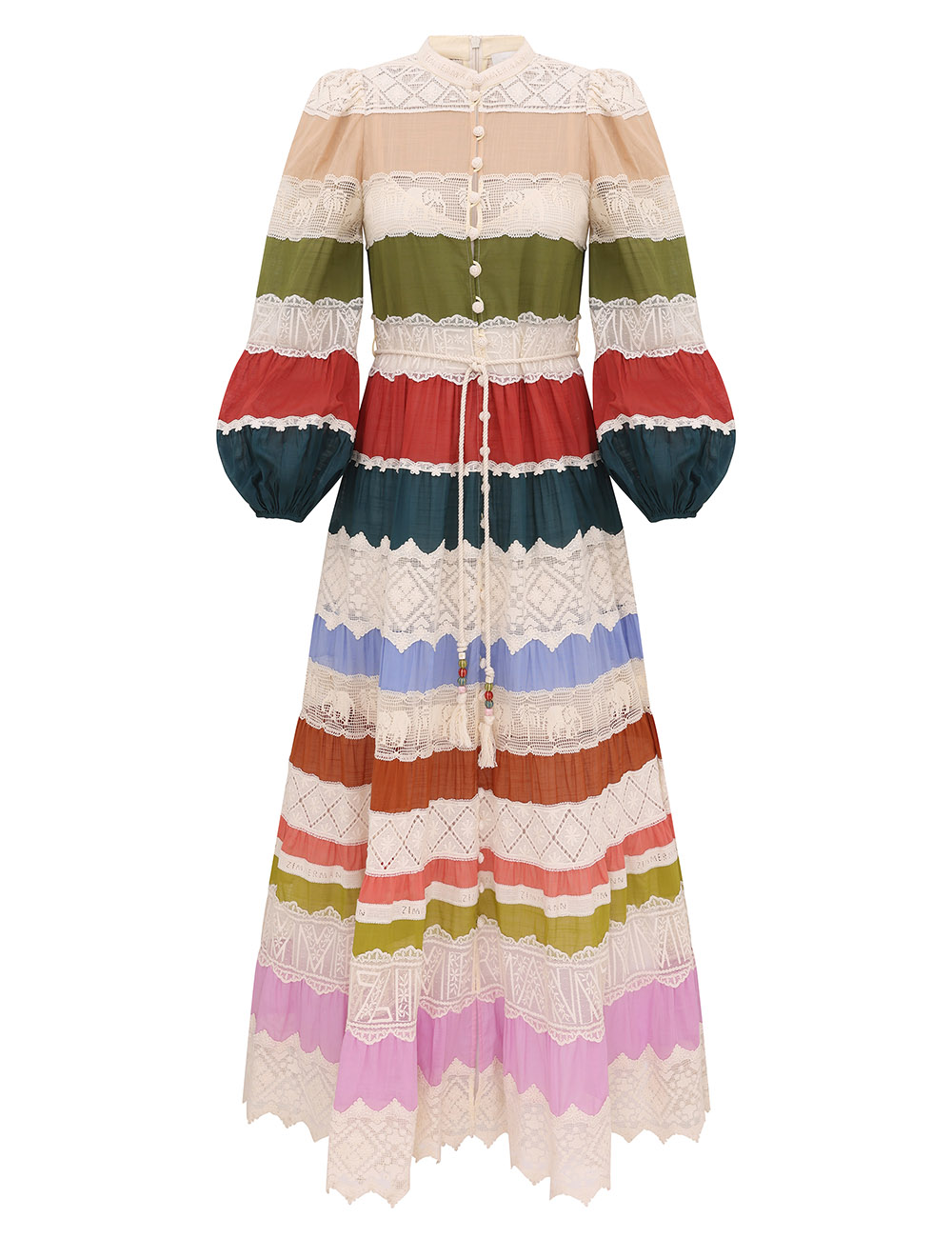 Indra Lace Stripe Maxi Dress