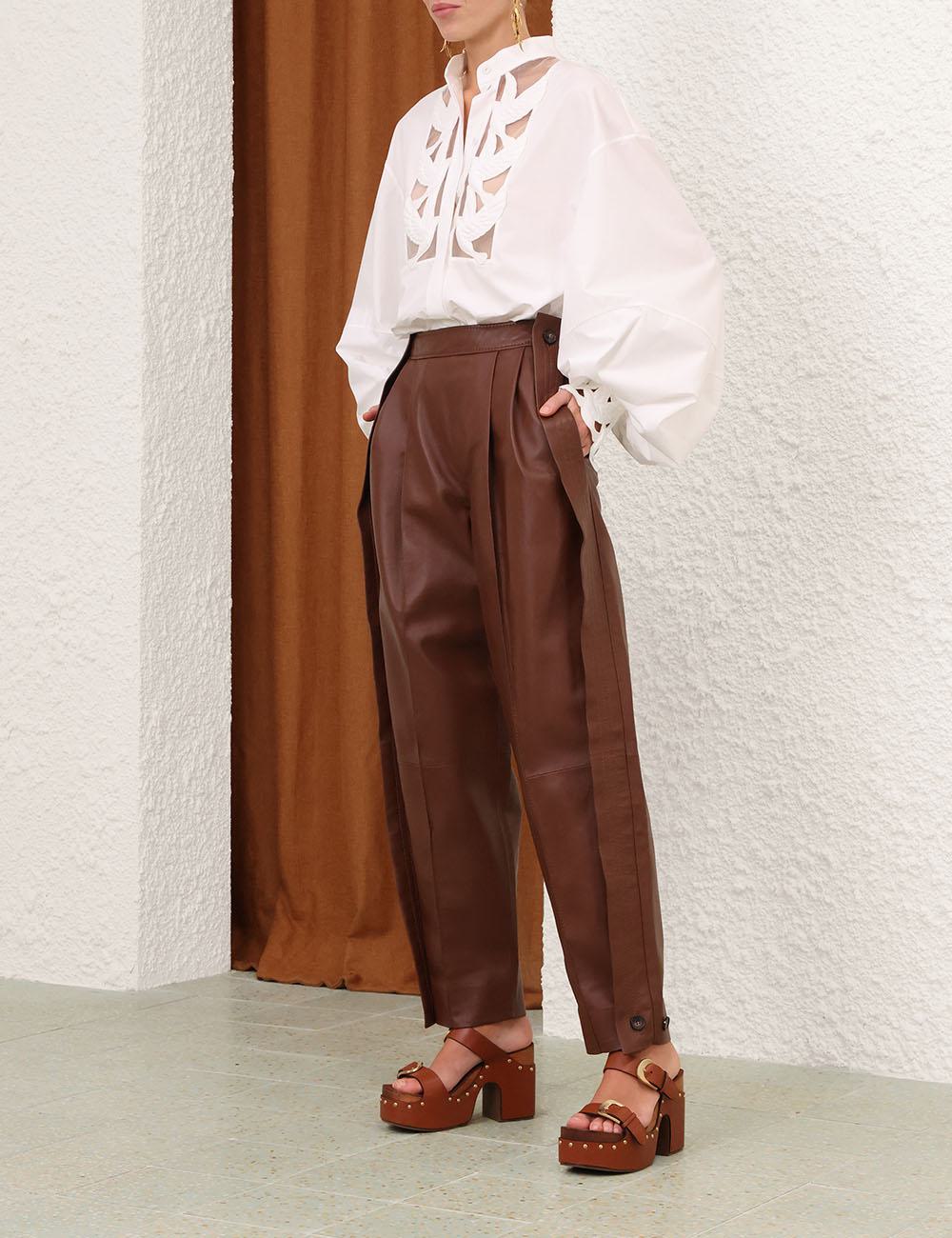 Luna Leather Barrel Pant