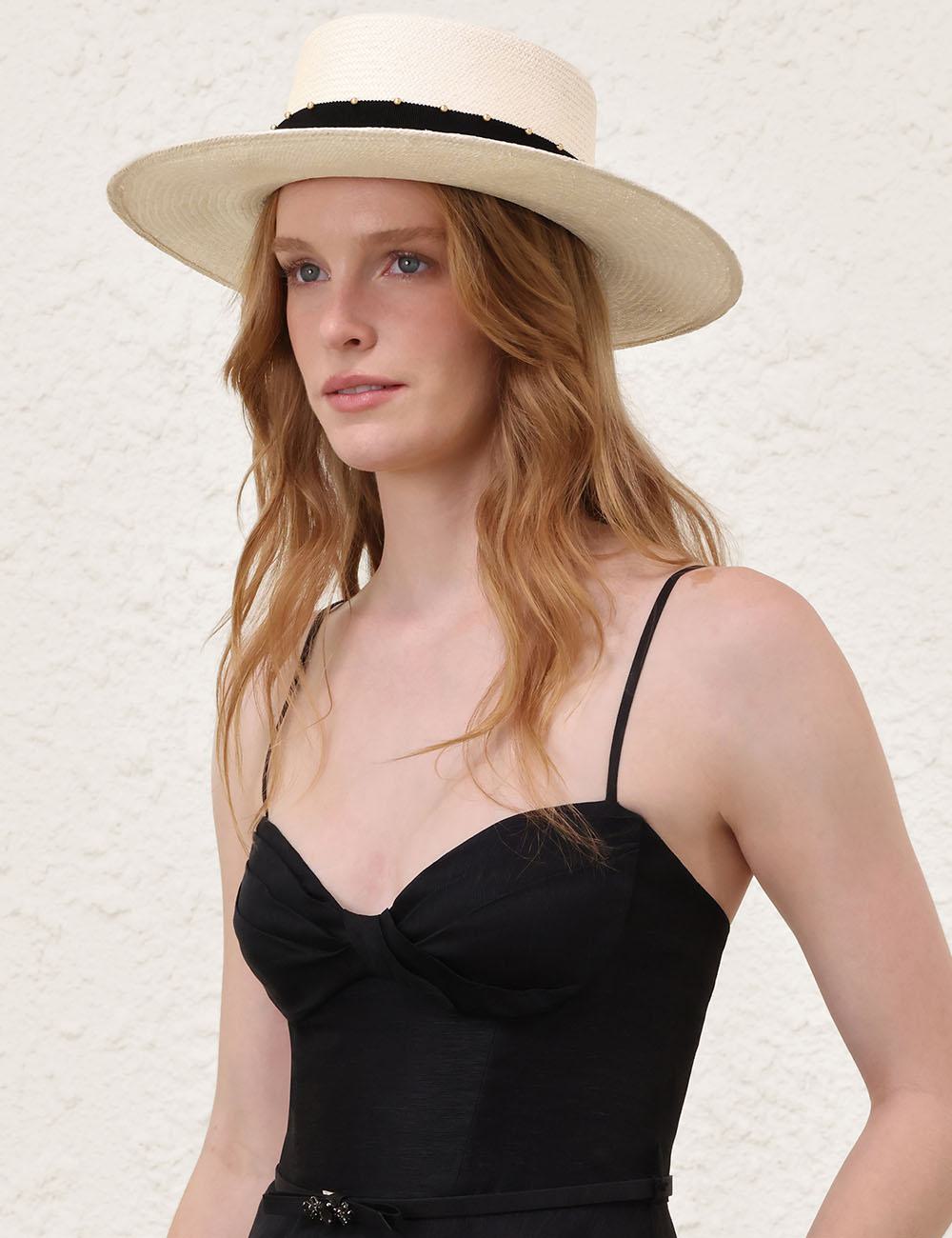 Ribbon Straw Boater
