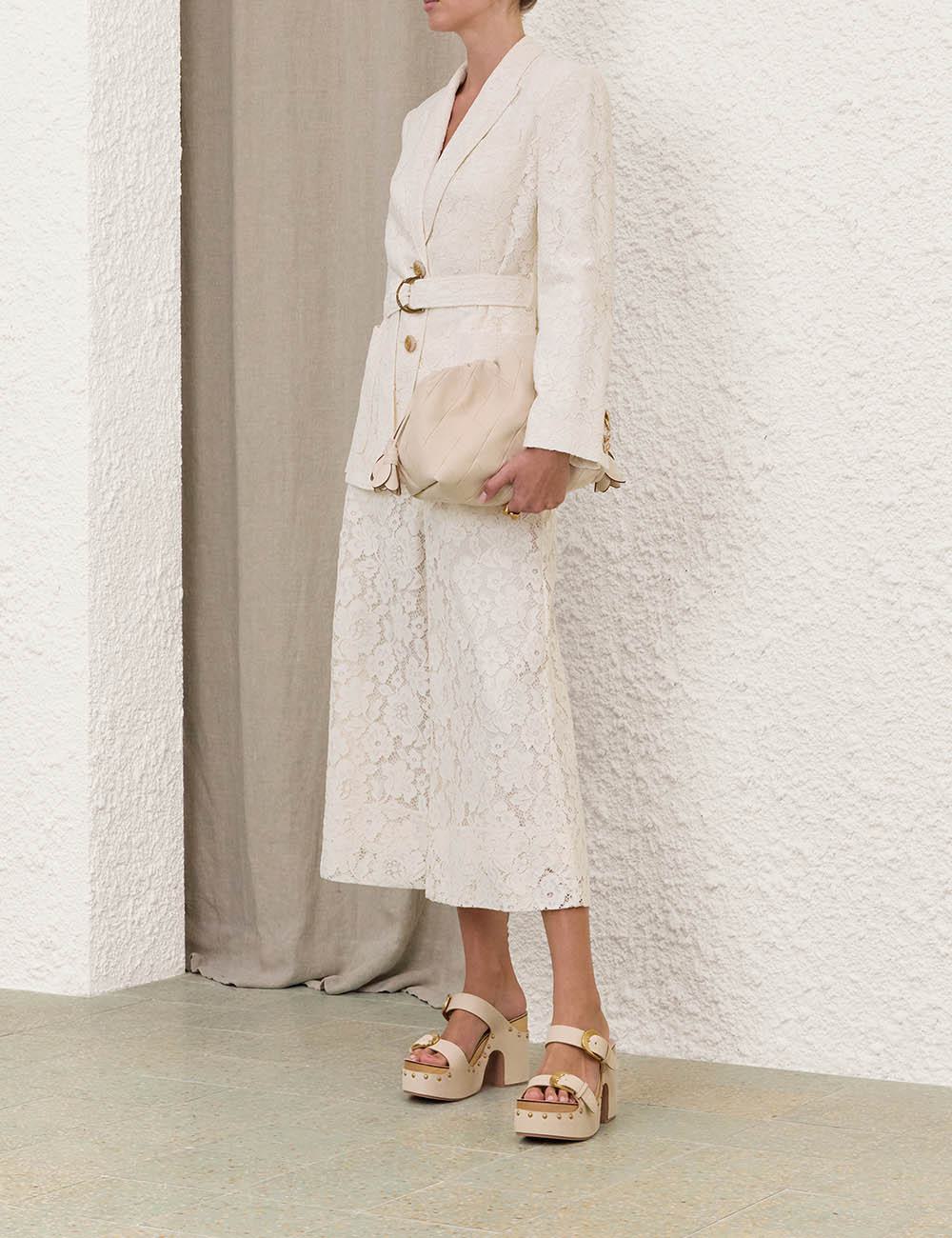Luna Lace Belted Blazer